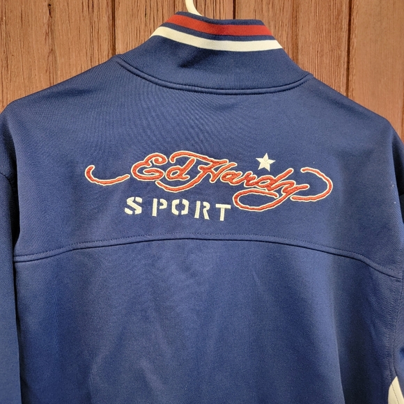 ED HARDY SPORT - Christian Audigier - ALL EMBROIDERED - TRACK JACKET - XL Blue - Picture 9 of 12